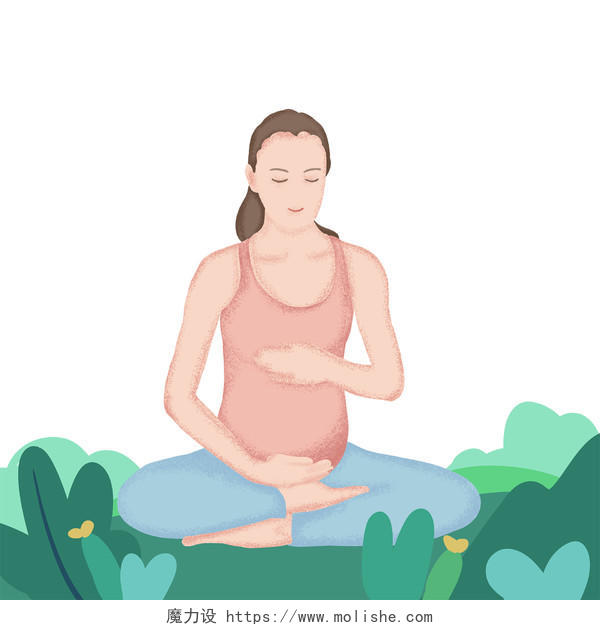 孕妇瑜伽人物素材